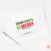 Drink Coquito Zalig Kerstmis Vierkante Sticker (Envelop)