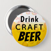 Drink Craft Beer Ronde Button 4,0 Cm (Voorkant /achterkant)