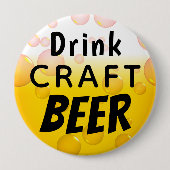 Drink Craft Beer Ronde Button 4,0 Cm (Voorkant)