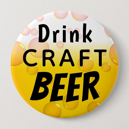 Drink Craft Beer Ronde Button 4,0 Cm (Voorkant)