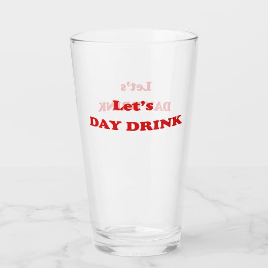 Drink DAG - Grappig Drink Citaat Glas (Achterkant)