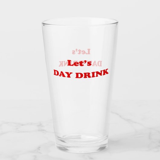 Drink DAG - Grappig Drink Citaat Glas (Voorkant)