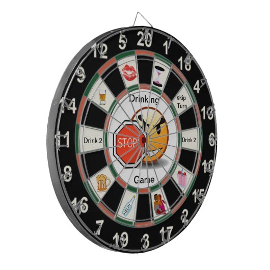 Drink Dart Board Game met happyface Dartbord (Voorkant Links)
