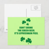 Drink DE GROENE BEER NIET Briefkaart (Voorkant / Achterkant)