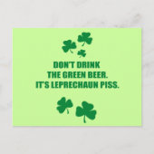 Drink DE GROENE BEER NIET Briefkaart (Voorkant)