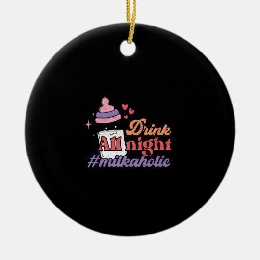Drink de hele nacht keramisch ornament (Voorkant)