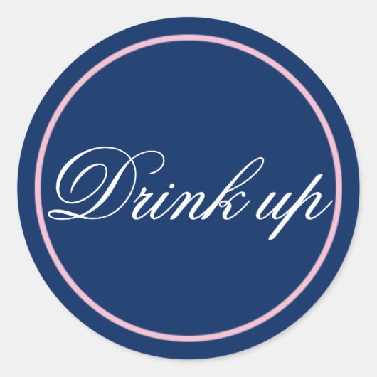 Drink de Sticker van het Weddenschap Blush Pink/Na (Voorkant)
