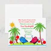 Drink de uitnodiging van de Beach Retirement Party (Voorkant / Achterkant)