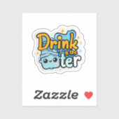 Drink de Water Clear Sticker | Grappige hydratatie (Vel)