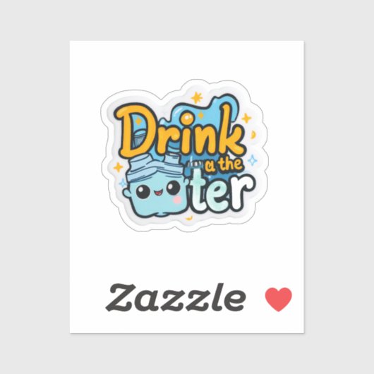 Drink de Water Clear Sticker | Grappige hydratatie (Vel)