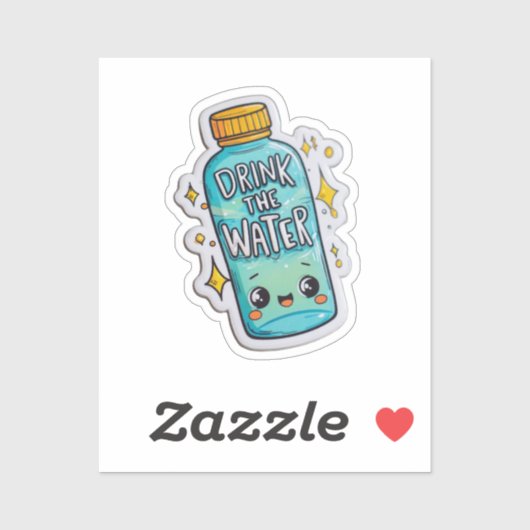 Drink de Water Clear Sticker | Grappige hydratatie (Vel)