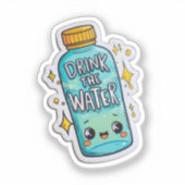 Drink de Water Clear Sticker | Grappige hydratatie (Voorkant)