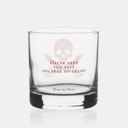 "Drink Deep, Sail Fast" Glaswerk Whiskeyglas Whisky Glas (Achterkant)