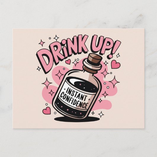 Drink direct zelfvertrouwen op feestdagenkaart (Voorkant)