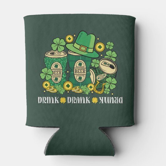 Drink Drank Drunk Funny St Patrick's Day Beer Blikjeskoeler (Achterkant)