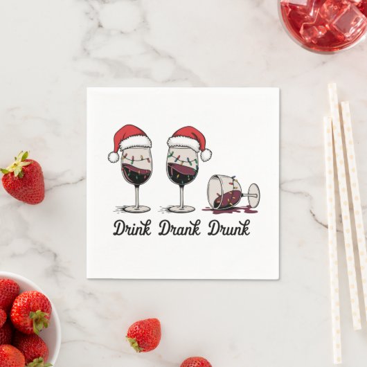 Drink Drank Drunk Kerstwijn Servet (Insitu)