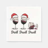 Drink Drank Drunk Kerstwijn Servet (Voorkant)