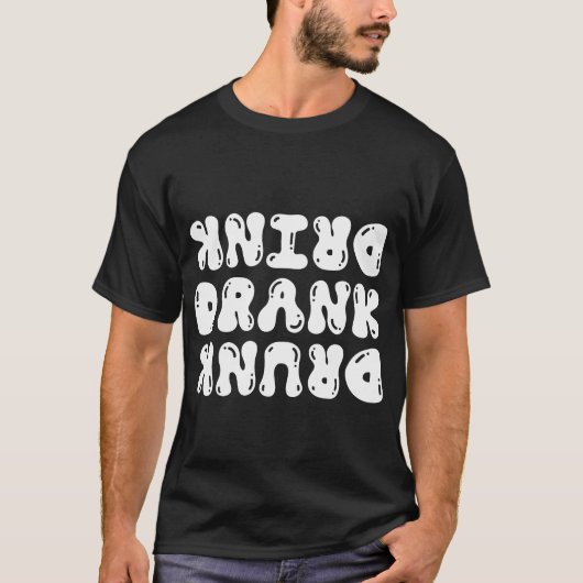 Drink Drank Drunk T-shirt | Kerstfeest Party (Voorkant)