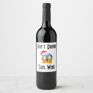 Drink Drink Deze Wijn Funny Prank Emoji Xmas Gift Etiket