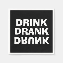 Drink Drink Drink bericht op zwarte partij Servet