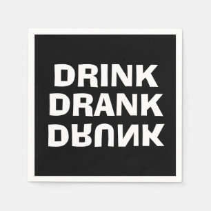 Drink Drink Drink bericht op zwarte partij Servet