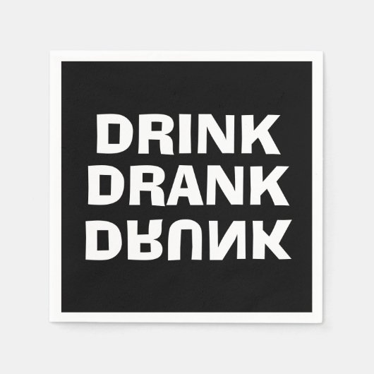 Drink Drink Drink bericht op zwarte partij Servet (Voorkant)