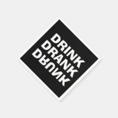 Drink Drink Drink bericht op zwarte partij Servet (Hoek)