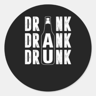 Drink Drink Drink biespottenflesje met omloopglas Ronde Sticker