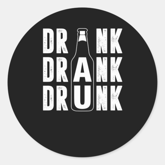 Drink Drink Drink biespottenflesje met omloopglas Ronde Sticker (Voorkant)