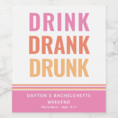 DRINK DRINK DRINK - Grappig Drink citaat Wijn Etiket (Enkel label)
