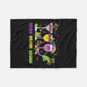 Drink Drink Drink Grappig Drink Mardi Gras Gl van Fleece Deken (Voorkant (Horizontaal))