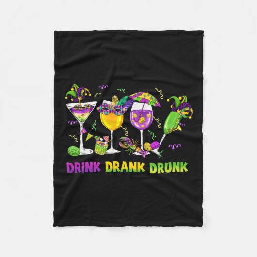 Drink Drink Drink Grappig Drink Mardi Gras Gl van Fleece Deken (Voorkant)