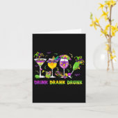 Drink Drink Drink Grappig Drink Mardi Gras Gl van Kaart (Gele Bloem)