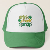 Drink Drink Drink Grappig St. Patric Tekst Ontwerp Trucker Pet (Voorkant)