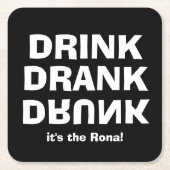 Drink Drink Drink - Het is de Rona! Black Kartonnen Onderzetters (Voorkant)
