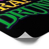 Drink Drink Drink Mardi Gras Gras Grappig Drink Bi Poster (Hoek)