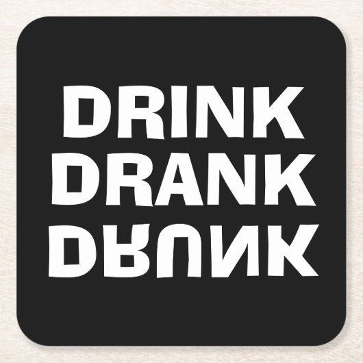 Drink Drink Drink zwart Kartonnen Onderzetters (Voorkant)