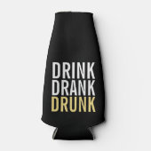 drink Drink Drink | Zwart-wit en goudzwart Flesjeskoeler (Voorkant)