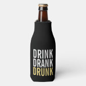 drink Drink Drink | Zwart-wit en goudzwart Flesjeskoeler (Fles Voorkant)