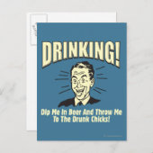 Drink: Drink kippen met dipbeerdraad Briefkaart (Voorkant / Achterkant)