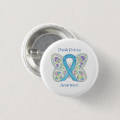 Drink drivende vlinderheid Ribbon Pin Ronde Button 3,2 Cm (Voorkant /achterkant)