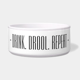 “Drink. Drool. Dog Ceramic Water Bowl Voerbakje