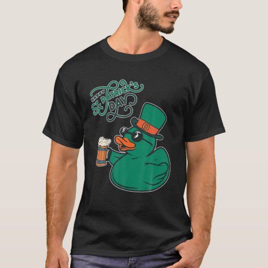 Drink Duck St Patricks Day Rubber Duck Beer Ire T-shirt (Voorkant)