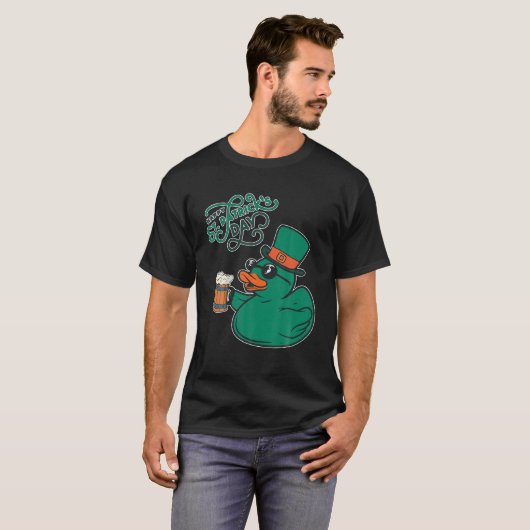 Drink Duck St Patricks Day Rubber Duck Beer Ire T-shirt (Voorkant volledig)