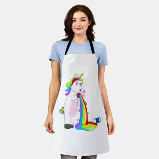 Drink eenhoorn schort (Gedragen)