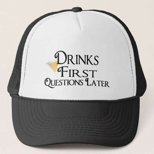 Drink eerste vragen later trucker pet (Voorkant)