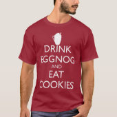 DRINK-EGGNOG EN EAT-KOEKIËN T-SHIRT (Voorkant)