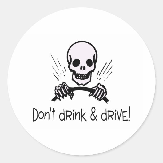 Drink en besturing overslaan ronde sticker (Voorkant)