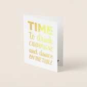 Drink en dans op tafel - Bruidsmeisje Folie Kaarten (Voorkant)