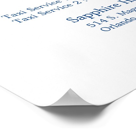 Drink en drijf geen bruiloft in Navy Blue Poster (Hoek)